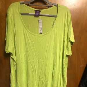 Lime green scoop neck tee